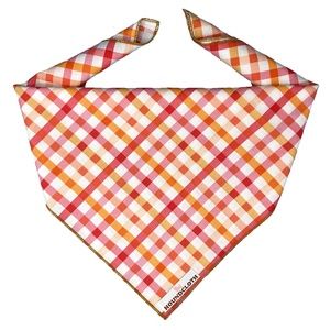 Pink & Orange Plaid Dog Bandana